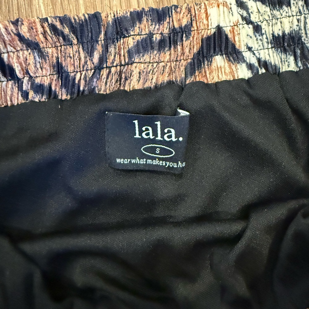 Dressed in LALA Tiger Stripe Midi Skirt in Brown, Black, White - Picture 2 of 4